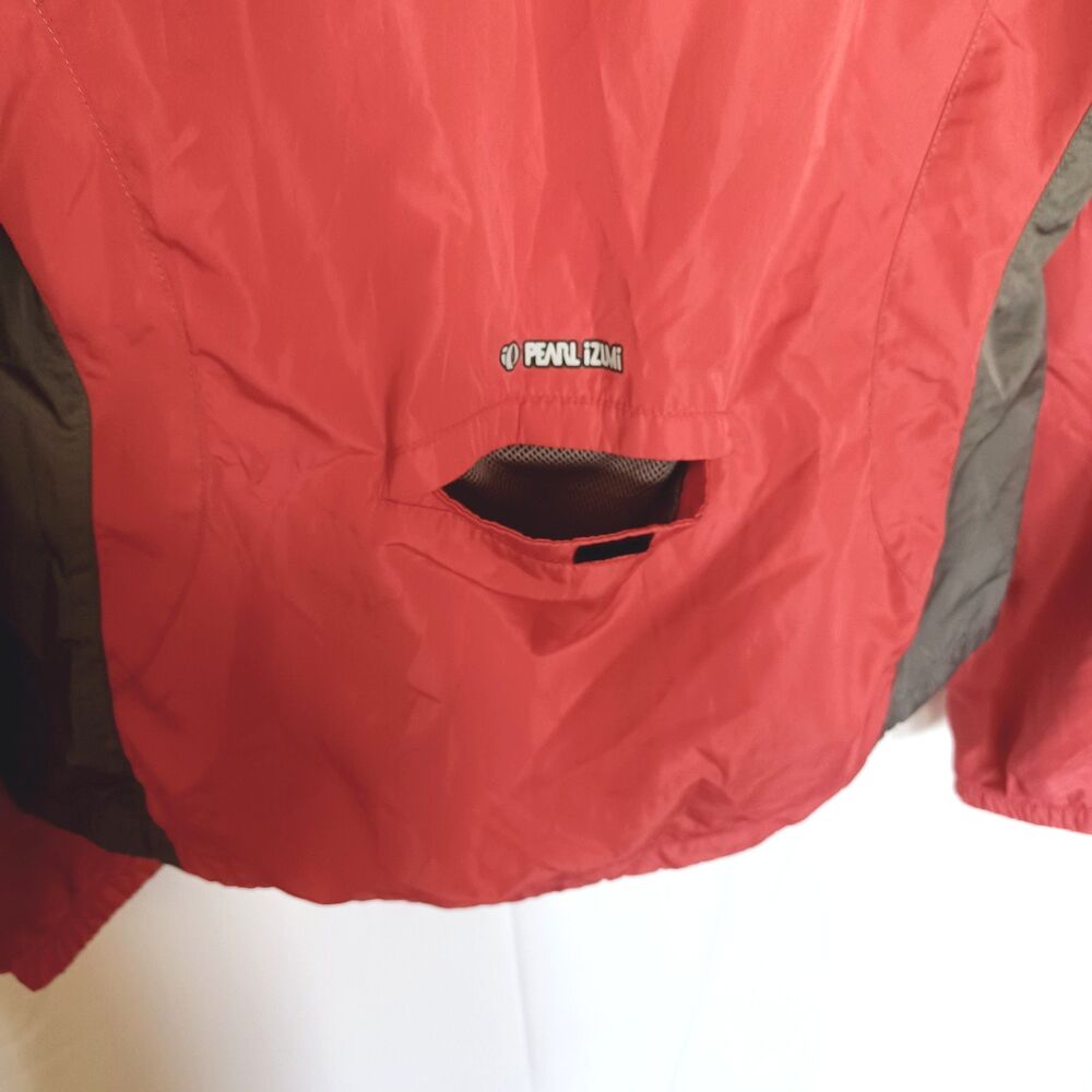 PEARL iZUMi Women's M Cycling Windbreaker Jacket Red/Gray Full Zip Pockets - Picture 9 of 16